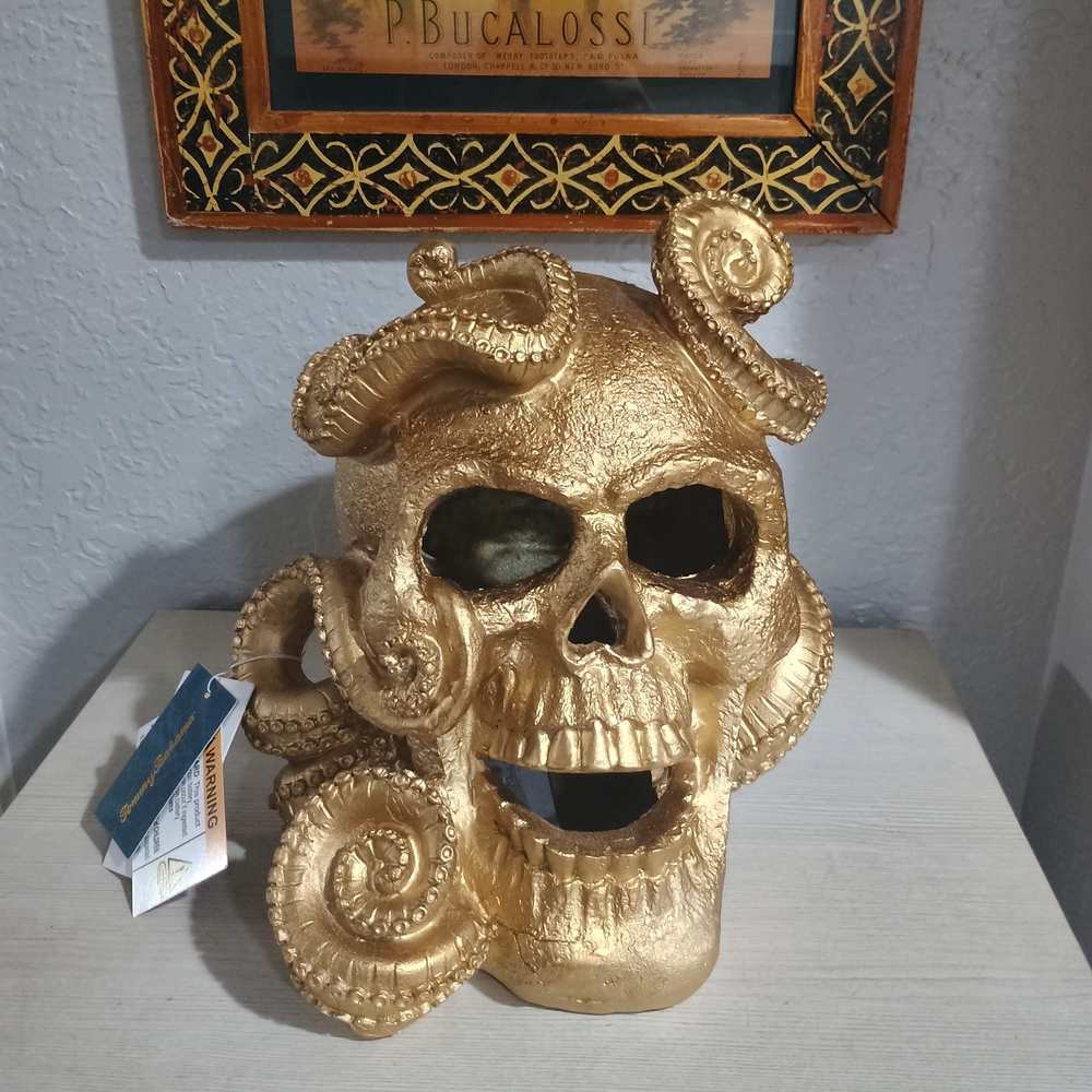 LED Tommy Bahama Summerween Gold Octopus Skull Mermaid Pirate - Picture 3 of 6